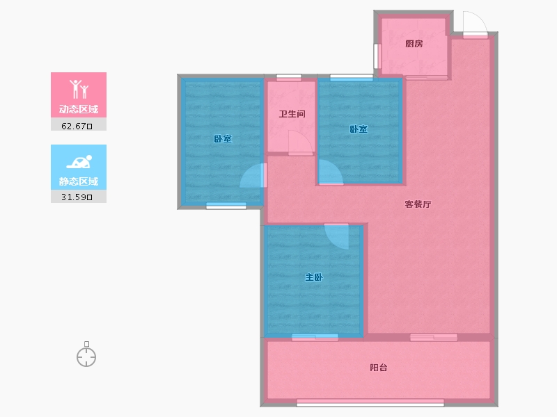 湖南省-郴州市-碧水山居-92.43-户型库-动静分区