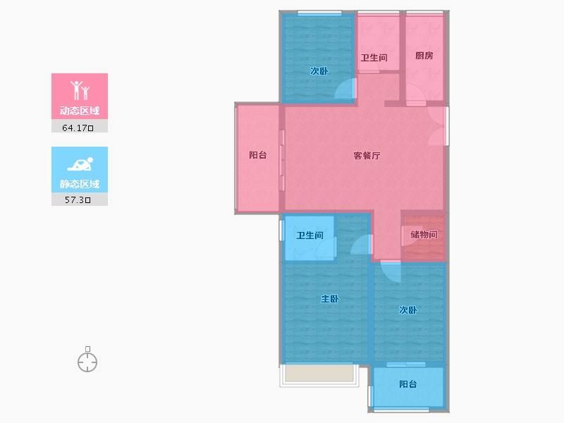 河南省-安阳市-新明珠-109.60-户型库-动静分区