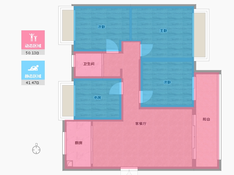 安徽省-宿州市-宿州绿地城宿州城际空间站-93.60-户型库-动静分区