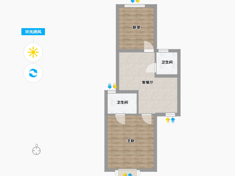 陕西省-咸阳市-保利时光印象-129.00-户型库-采光通风