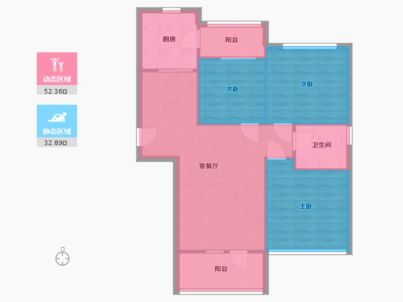 湖北省-武汉市-联投龙湾二期-77.70-户型库-动静分区