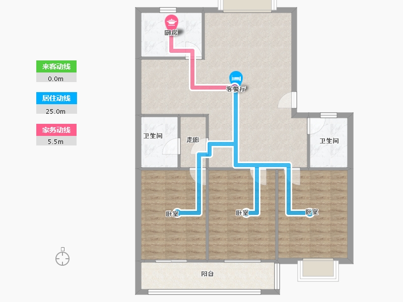 湖北省-武汉市-关西小区-105.60-户型库-动静线