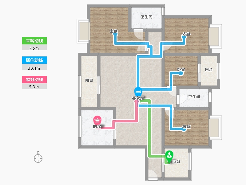 贵州省-毕节市-桃李春风-143.00-户型库-动静线