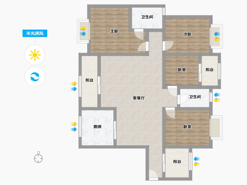 贵州省-毕节市-桃李春风-143.00-户型库-采光通风