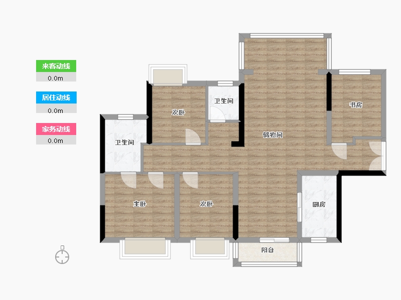 湖南省-长沙市-湘域国际广场-110.00-户型库-动静线