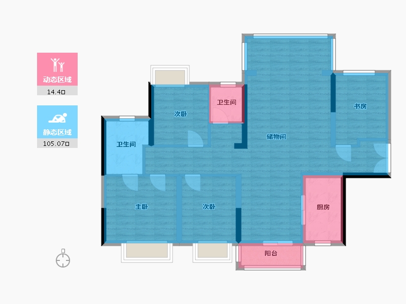 湖南省-长沙市-湘域国际广场-110.00-户型库-动静分区