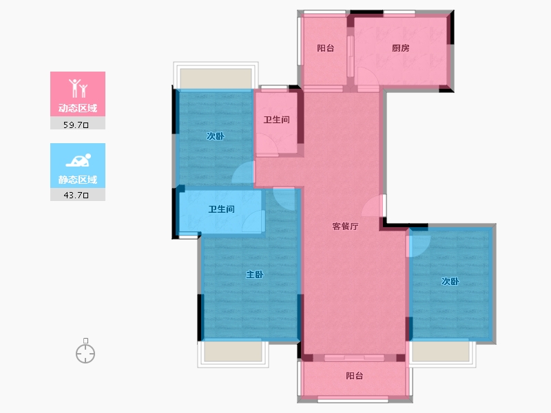 湖北省-咸宁市-康美健康城-101.60-户型库-动静分区