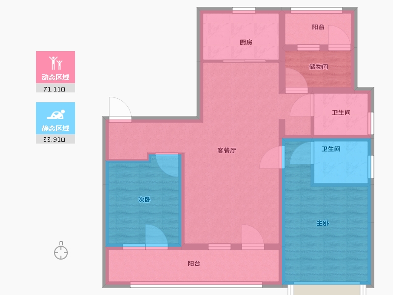 山东省-青岛市-天一仁和宸璟都会-92.80-户型库-动静分区