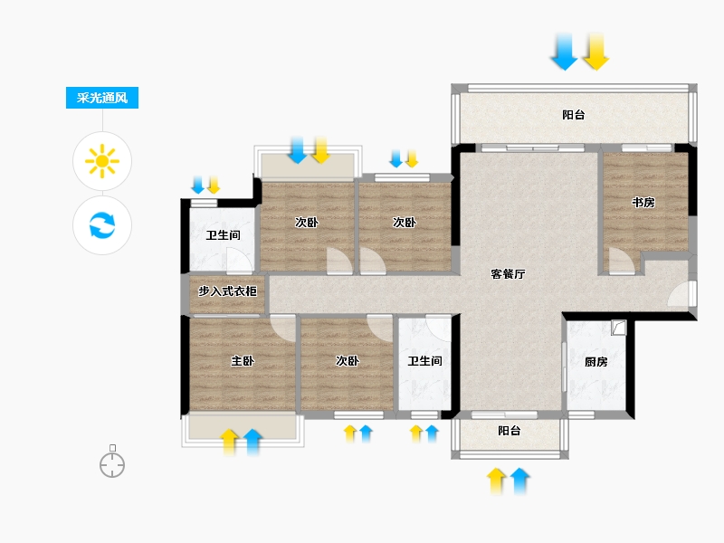 广西壮族自治区-南宁市-云星乾隆江景-112.00-户型库-采光通风