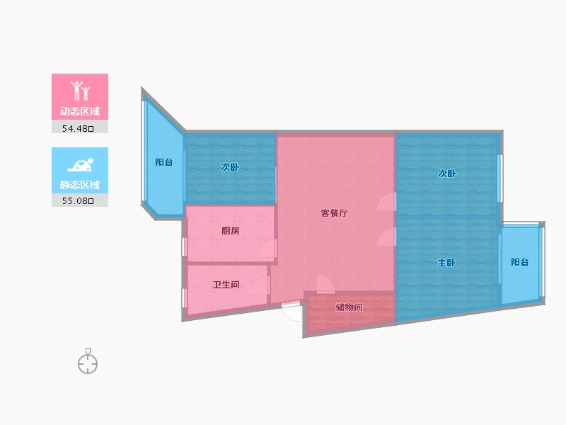 湖北省-武汉市-育才社区-106.00-户型库-动静分区