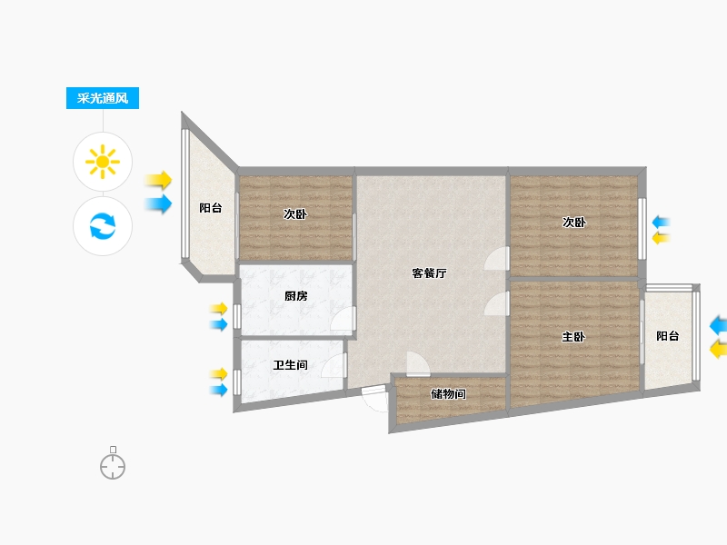 湖北省-武汉市-育才社区-106.00-户型库-采光通风