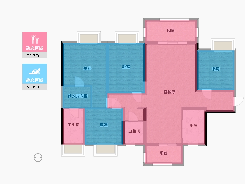 广西壮族自治区-梧州市-汇洋广场-113.09-户型库-动静分区