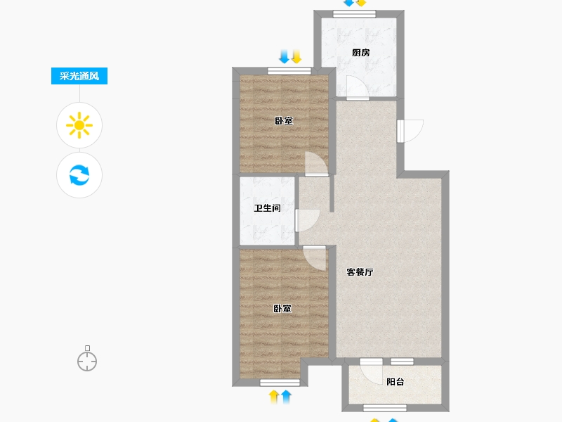 河北省-唐山市-浭阳华府-77.00-户型库-采光通风