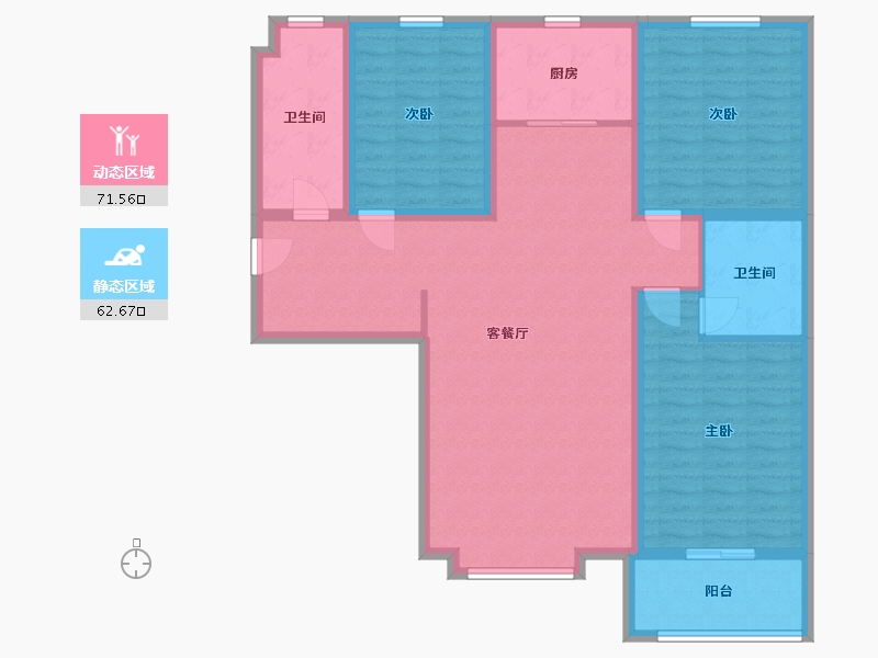 河北省-保定市-宝山悦璟台小区-120.68-户型库-动静分区