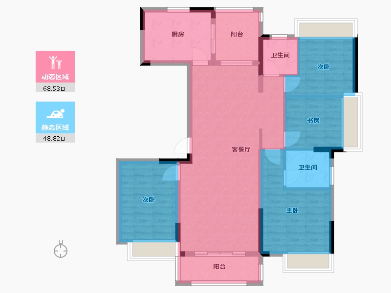 湖北省-咸宁市-康美健康城-114.40-户型库-动静分区