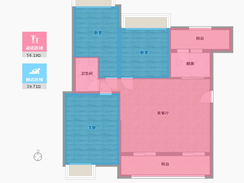 重庆-重庆市-渝能长悦府-85.30-户型库-动静分区