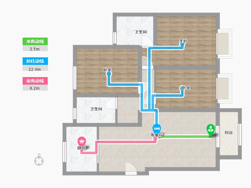 山西省-晋中市-锦绣园-104.48-户型库-动静线