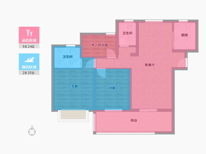 云南省-昆明市-璟宸园-84.00-户型库-动静分区