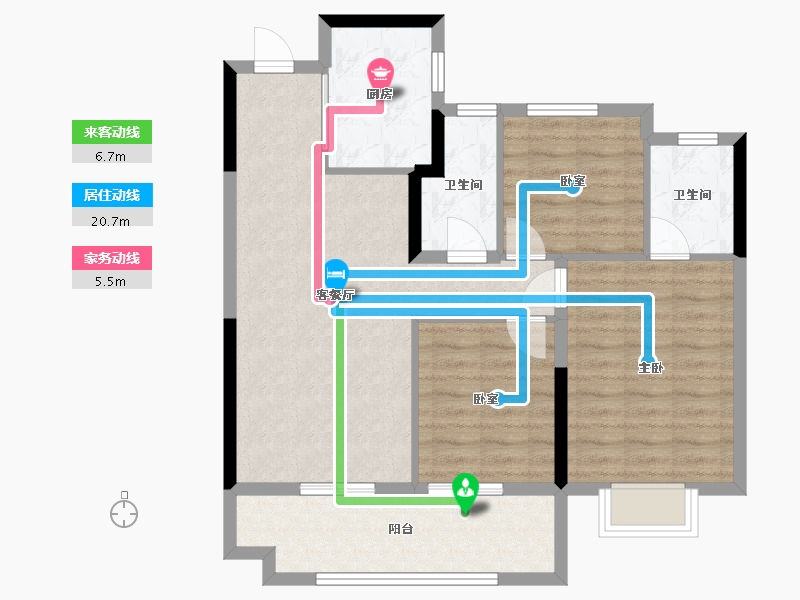 安徽省-安庆市-未来城-84.00-户型库-动静线