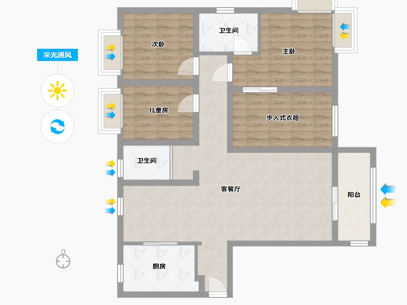 江西省-吉安市-天河畔小区工程-116.80-户型库-采光通风