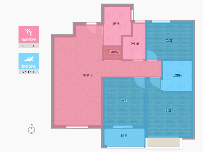 山东省-菏泽市-郓州一号-95.23-户型库-动静分区