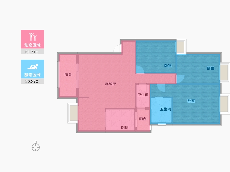 四川省-泸州市-天立翡翠城-92.00-户型库-动静分区