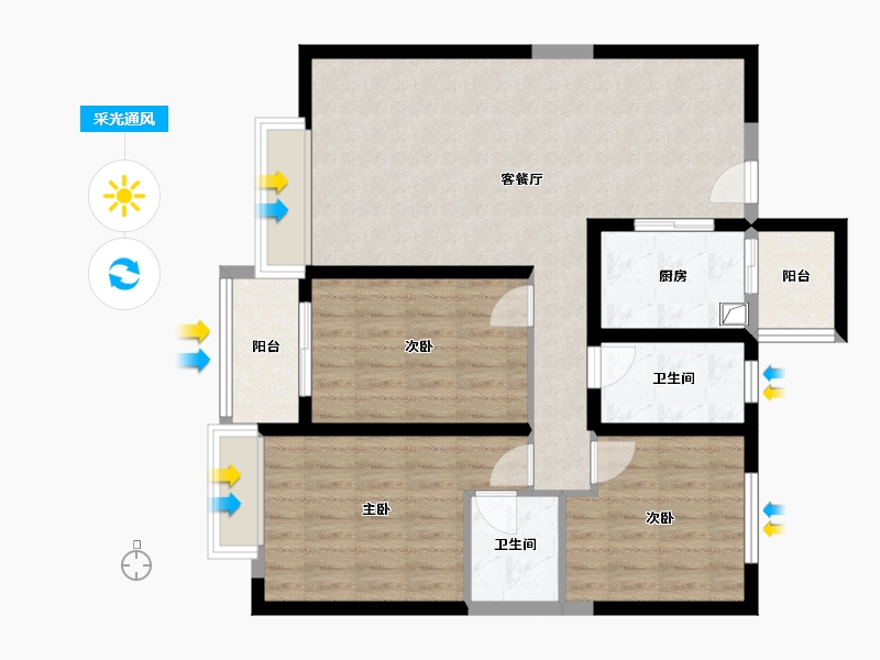 山西省-临汾市-悦荣园-101.05-户型库-采光通风