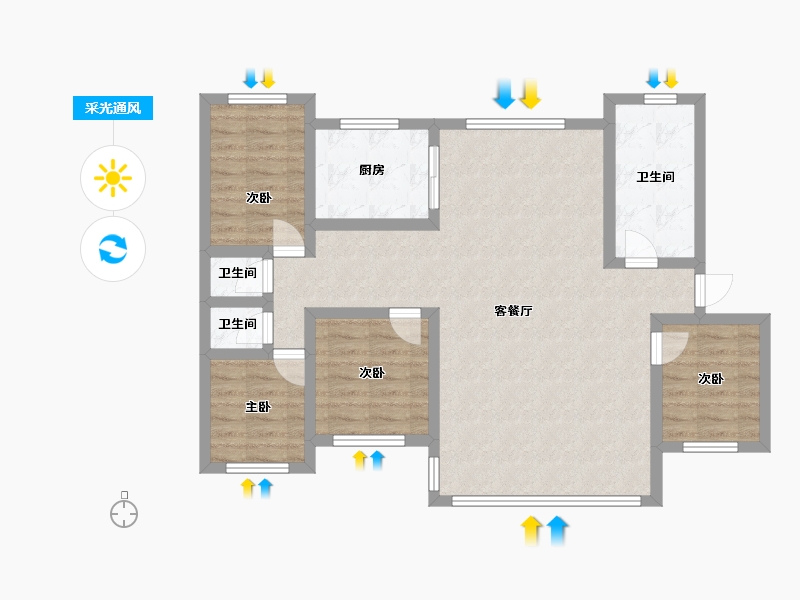 甘肃省-临夏回族自治州-丽景苑-175.20-户型库-采光通风