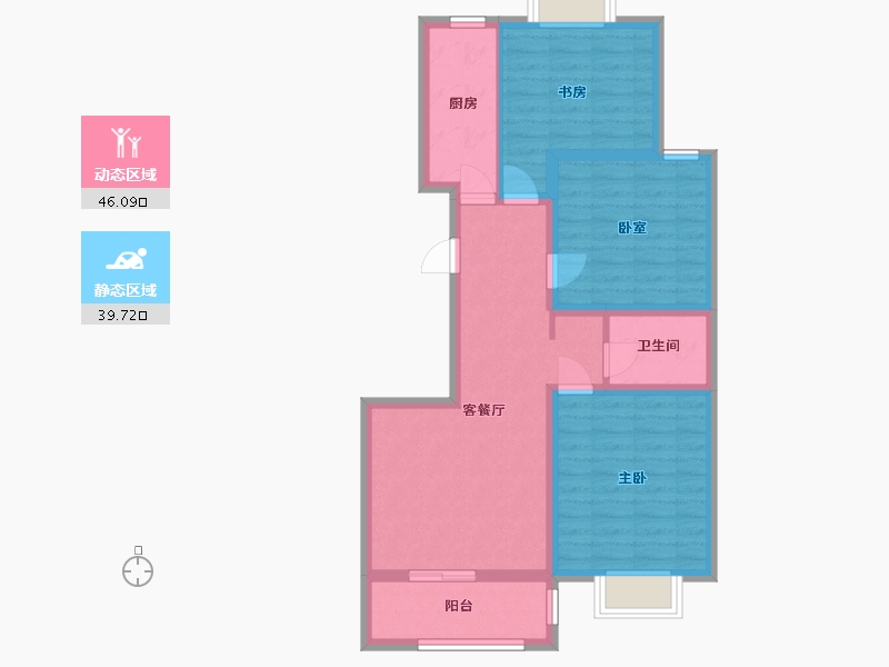 山西省-忻州市-学府公馆-86.53-户型库-动静分区