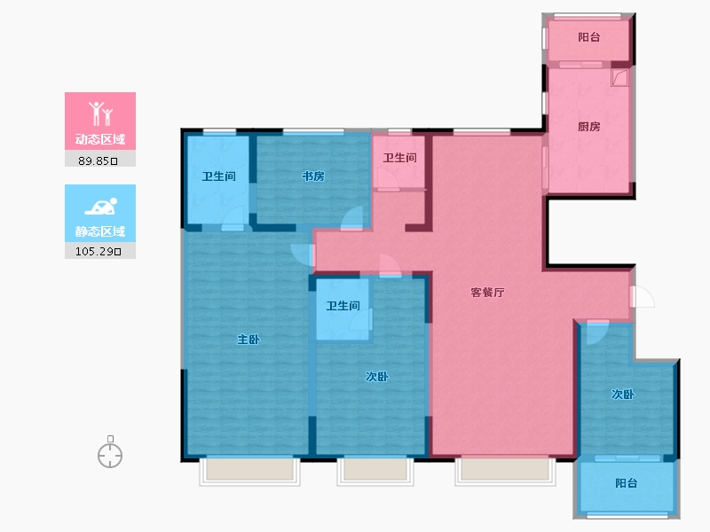 山东省-济南市-帝华北岸新城-174.40-户型库-动静分区