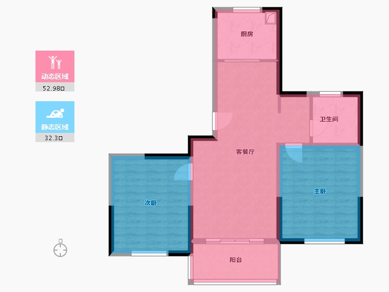 江苏省-盐城市-杰仕豪庭-76.64-户型库-动静分区