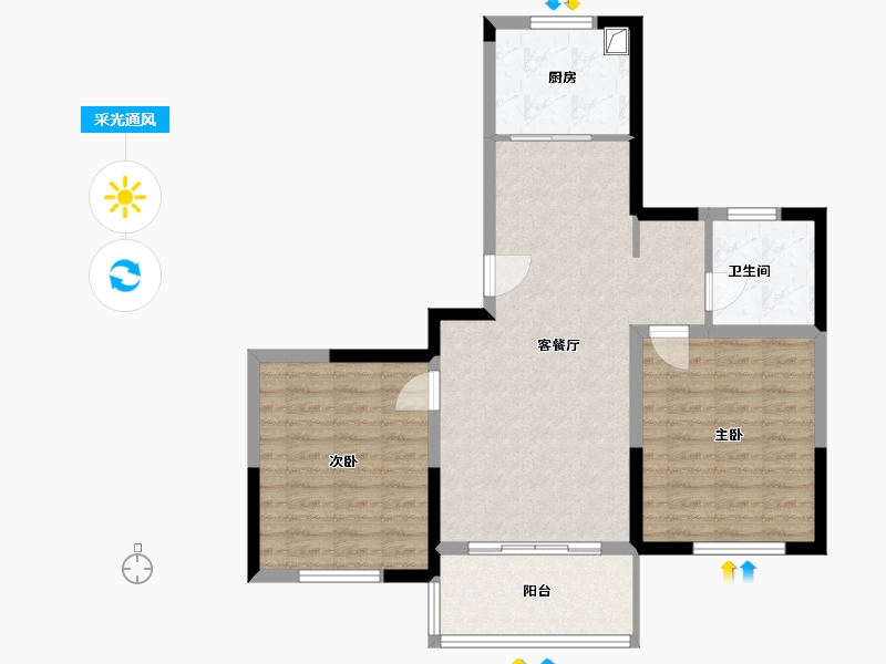 江苏省-盐城市-杰仕豪庭-76.64-户型库-采光通风