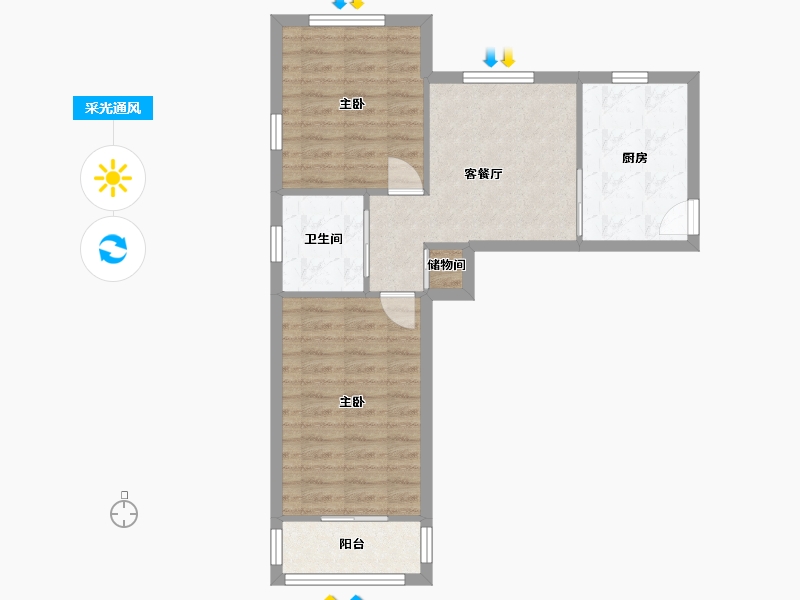 上海-上海市-金丰新村-55.20-户型库-采光通风