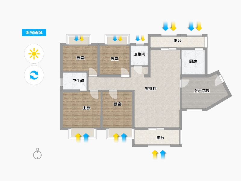 湖南省-株洲市-海源又一城-103.20-户型库-采光通风