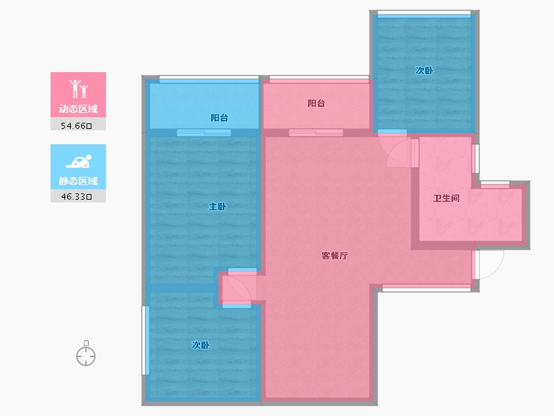 广东省-深圳市-汇龙花园-90.00-户型库-动静分区