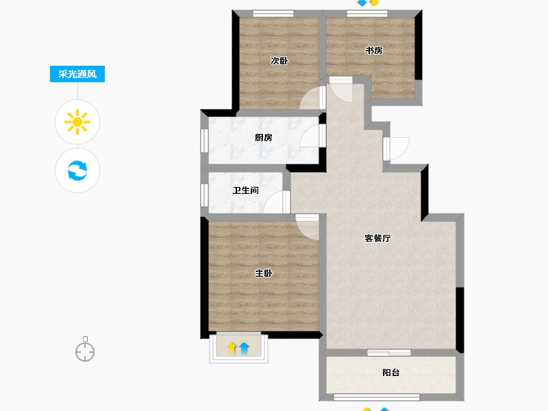 山东省-烟台市-豪森泰山府-77.64-户型库-采光通风