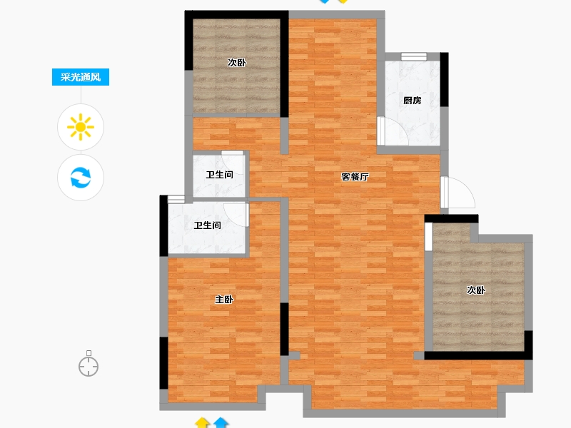 河南省-信阳市-淮滨建业·未来城-102.15-户型库-采光通风