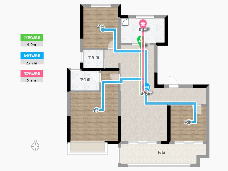 安徽省-滁州市-碧桂园城南世家项目部-93.00-户型库-动静线