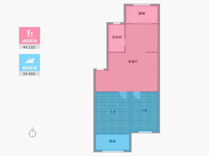 江苏省-徐州市-黄山公寓-92.64-户型库-动静分区