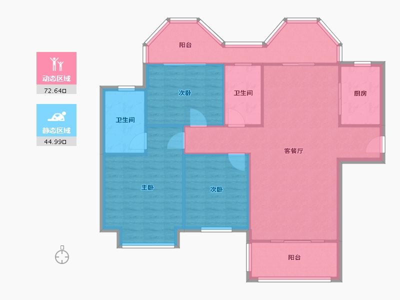 湖南省-常德市-三一翡翠湾-106.00-户型库-动静分区