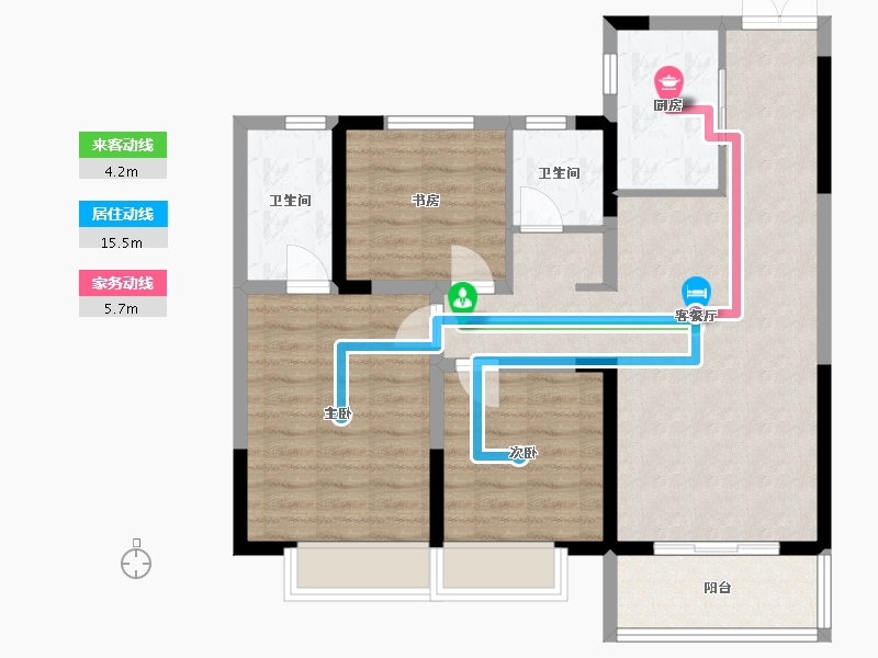 河南省-鹤壁市-朝歌里人文小镇A区-86.40-户型库-动静线