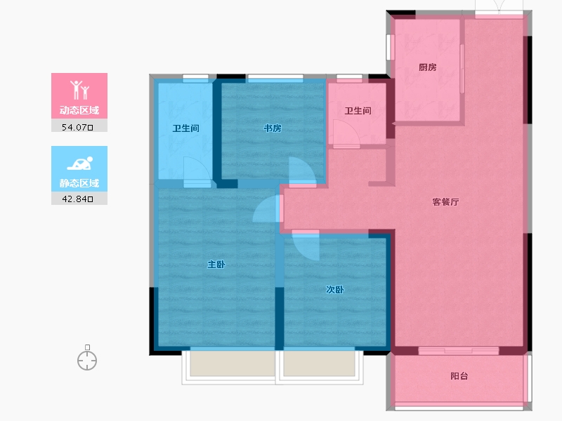 河南省-鹤壁市-朝歌里人文小镇A区-86.40-户型库-动静分区