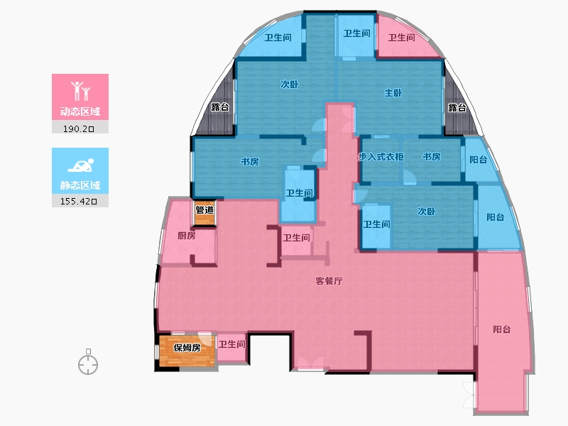 江苏省-盐城市-濠景半岛-262.40-户型库-动静分区