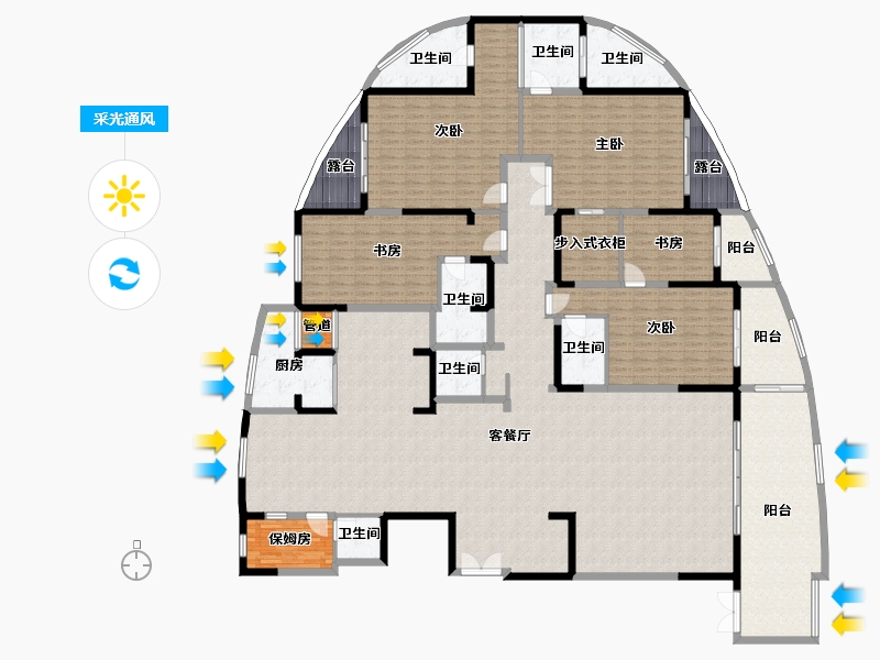 江苏省-盐城市-濠景半岛-262.40-户型库-采光通风