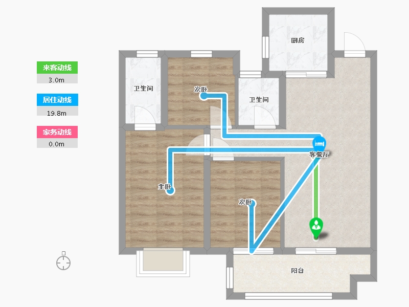 江苏省-苏州市-新城和樾-90.00-户型库-动静线