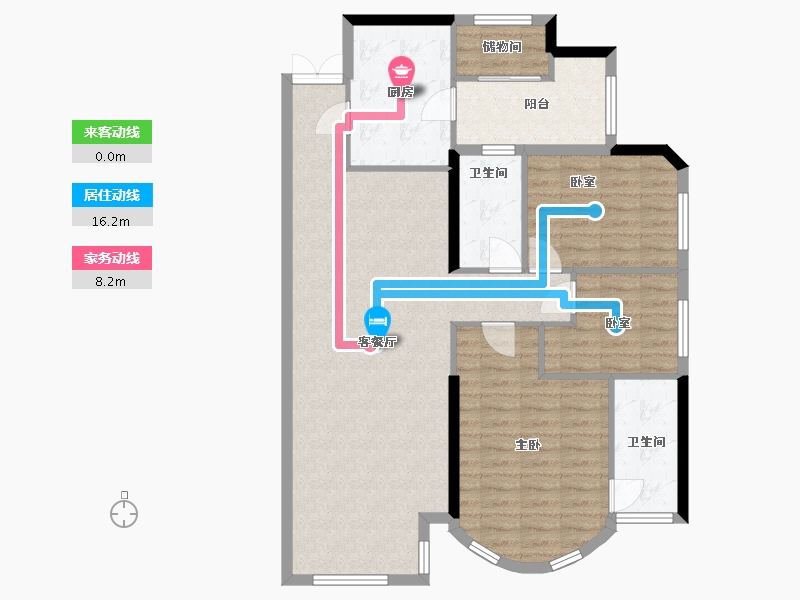 广东省-广州市-海珠半岛花园-117.70-户型库-动静线