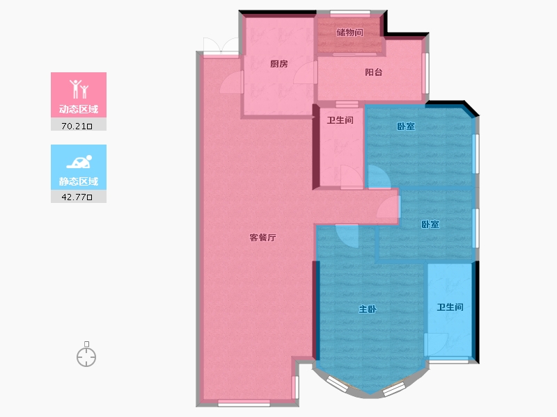 广东省-广州市-海珠半岛花园-117.70-户型库-动静分区