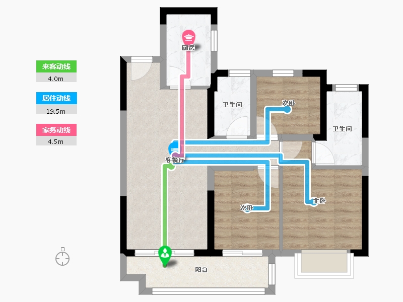 江苏省-苏州市-龙光花溪澜园-71.89-户型库-动静线