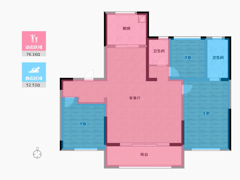 河北省-衡水市-保利拉菲公馆-129.60-户型库-动静分区