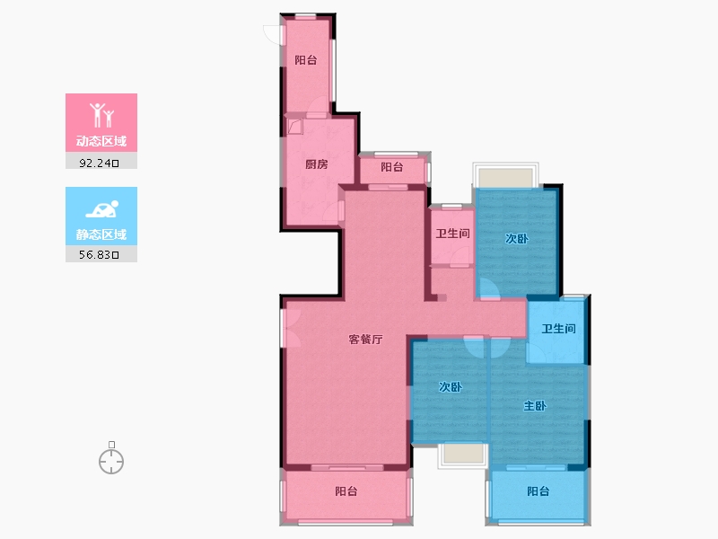 福建省-泉州市-凯旋名门-134.00-户型库-动静分区